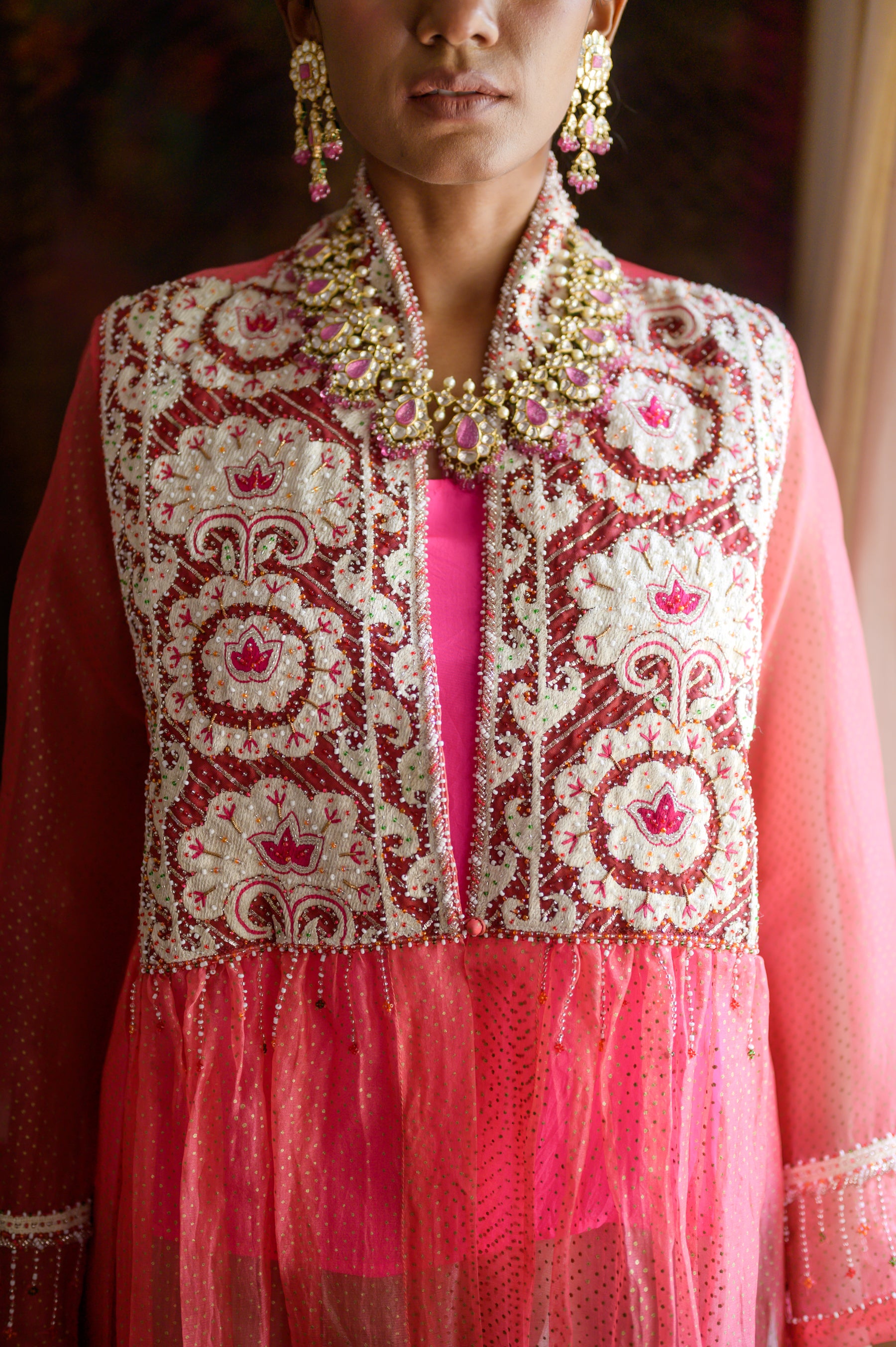 Balochi Jacket | Coral Pink